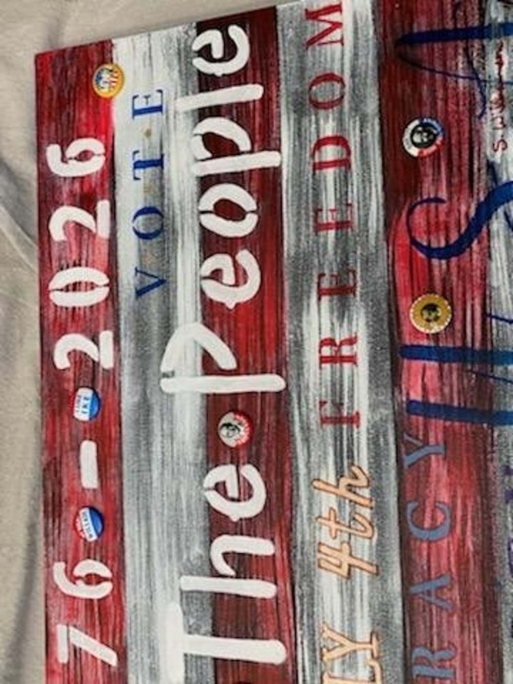 Patriotic Vote 2020 Wood-Style Wall Art - Red, White, Blue